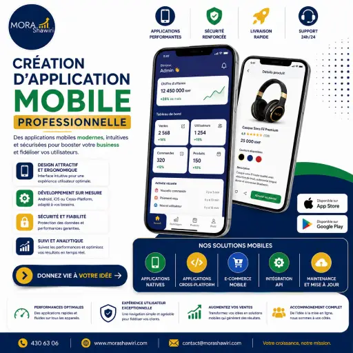 Création d’application mobile professionnelle — MORA Shawiri