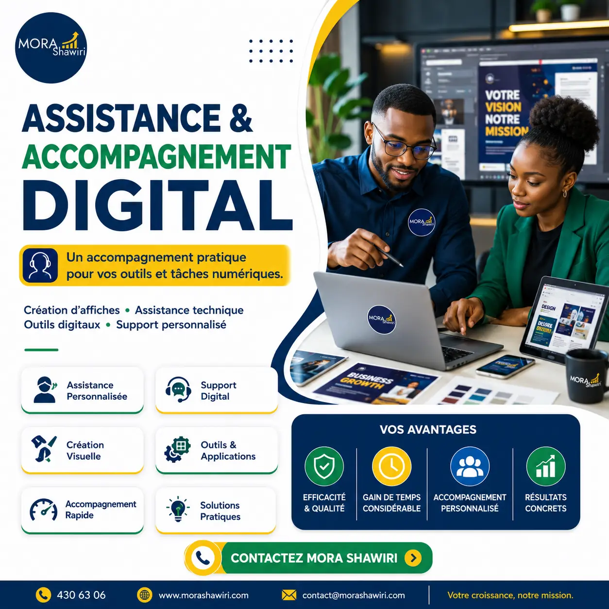 Assistance & accompagnement digital — MORA Shawiri