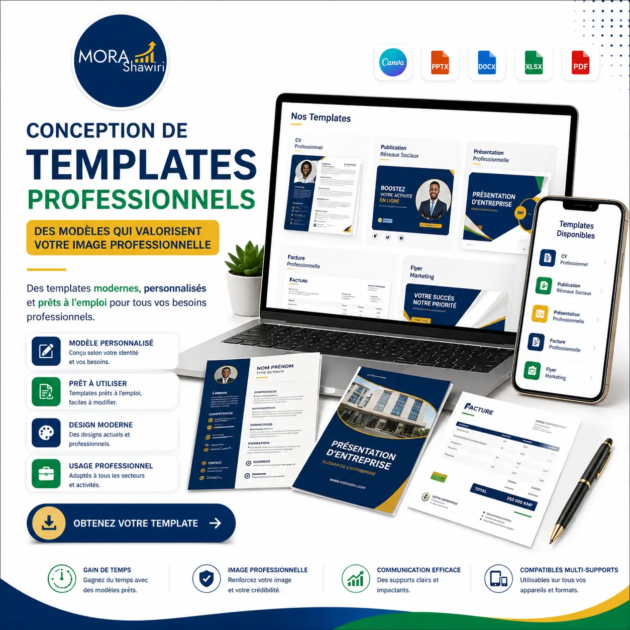 Conception de templates professionnels — MORA Shawiri